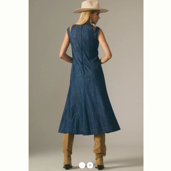 Anthropologie Grommet Denim Midi Dress - Picture 3 of 3